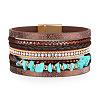 Bohemian Style Turquoise PU Imitation Leather Multi-strand Bracelets WGC9584-01-1