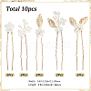 Alloy with Plastic Beads Hair Sticks for Women Girls OHAR-WH20010-08G-2