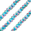 1 Strand Handmade Lampwork Inner Flower Rondelle Beads Strands LAMP-TA0002-72E-2