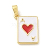 Hearts Brass Enamel Pendants KK-G517-06G-02-1