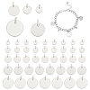  50Pcs 5 Styles 304 & 201 Stainless Steel Flat Round Tag Charms STAS-NB0001-93-1