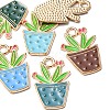 6Pcs 6 Colors Alloy Enamel Pendants ENAM-YW0002-47-2