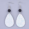 PU Leather Sequins Dangle Earring EJEW-JE03158-06-2