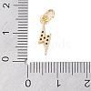 Rack Plating Brass Micro Pave Clear Cubic Zirconia Charms KK-Z060-14G-3