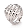 304 Stainless Steel Textured Chunky Finger Ring RJEW-B040-04P-1