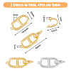 DICOSMETIC 8Pcs 2 Colors Brass Fold Over Clasps KK-DC0003-66-2