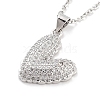 Valentine's Day Brass Micro Pave Clear Cubic Zirconia Pendant Necklaces NJEW-B101-06P-1