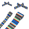 2Rolls 2 Styles Stripe Pattern Printed Polyester Grosgrain Ribbon OCOR-TA0001-37G-9