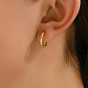 Fashionable Casual Simple 201 Stainless Steel Round Hoop Earrings SA7421-1