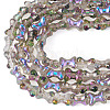 Electroplate Transparent Glass Beads Strands GLAA-TAC0028-009E-1