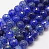 Faceted Natural Dragon Veins Agate Beads Strands G-F447-10mm-E01-1