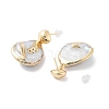 Natural Pearl Dangle Stud Earring EJEW-P256-16G-2