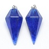 Watermelon Stone Glass Pointed Pendants KK-E757-F-09P-1