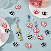 HOBBIESAY 20Pcs 2 Colors Dog Paw Print Food Grade Eco-Friendly Silicone Beads SIL-HY0001-30-5