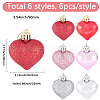 36Pcs 6 Colors PS Plastic Pendant Decorations FIND-SP0005-44-2