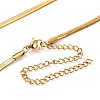 304 Stainless Steel Rhinestone Snake Chain Evil Eye Pendant Necklaces NJEW-K273-02G-4