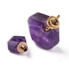 Rhombus Natural Amethyst Perfume Bottle Pendants G-H241-01D-G-2