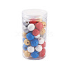 50Pcs 5 Styles Painted Natural Wood Beehive European Beads WOOD-FW0001-01-10