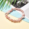 Natural Pink Opal Chip Beads Stretch Bracelets BJEW-JB06618-2