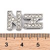 Alloy Initial Slide Charms with Grade A Rhinestones ALRI-R032-N-FF-2