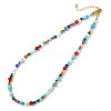 Summer Bohemian Synthetic Turquoise Beaded Necklace for Women HU1248-2-1