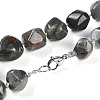 Natural Bloodstone Nuggets Beaded Necklaces for Women Men NJEW-K388-01G-3