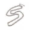 Clear Cubic Zirconia Column Link Chain Necklace NJEW-E074-04P-1