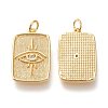 Brass Micro Pave Clear Cubic Zirconia Pendants ZIRC-I044-49G-2