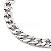 Tarnish Resistant Women' s Fashionable 304 Stainless Steel Cuban Link Chain Bracelets BJEW-JB05657-01-2