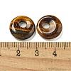 Natural Tiger Eye Donut/Pi Disc Charms G-G142-02B-3