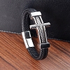 Woven Imitation Leather Cord Bracelets PW-WGD5038-01-2