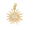 Brass Micro Pave Clear Cubic Zirconia Pendants KK-D258-08G-04-1