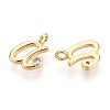 Brass Micro Pave Cubic Zirconia Charms KK-N263-97G-A-2