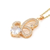 Brass Micro Pave Cubic Zirconia Pendant Necklaces for Women NJEW-E106-17KCG-2