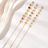 3Pcs Natural Amber Beads Link Chain Bracelets BJEW-JB13644-1