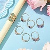 3Pcs 3 Styles Natural Rose Quartz & Amethyst & Green Aventurine Finger Rings RJEW-JR00745-5