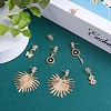 8Pcs Brass Micro Pave Zirconia Snowflake Stud Earrings Findings JX500A-2