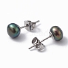 Natural Pearl Ear Studs EJEW-P223-01C-P01-2