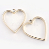 Olycraft 30Pcs Rack Plating Alloy Heart Open Back Bezel Pendants FIND-OC0001-24-1