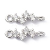 Eco-Friendly Brass Micro Pave Clear Cubic Zirconia Links Connectors ZIRC-C022-03P-1