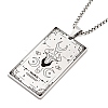 Non-Tarnish 201 Stainless Steel Rectangle with Constellation Pendant Necklaces NJEW-M223-02K-1