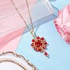 Flower Handmade Seed Beads & AB Color Glass Beaded Pendant Necklaces NJEW-MZ00084-4