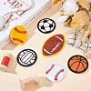 12Pcs 6 Style Sports Ball Theme Computerized Towel Fabric Embroidery Iron on Cloth Patches PATC-FG0001-64-4