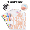 Globleland 12 Sheets 12 Styles PVC Alphabet Mailbox Decorative Stickers STIC-GL0001-04-3