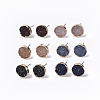 Electroplate Druzy Resin Stud Earrings RESI-S383-029-1