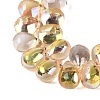 Electroplate Baking Paint Transparent Glass Beads Strands GL-N005-02A-C14-3