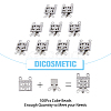 100 Sets 2-Strands 4-Holes 304 Stainless Steel Box Clasps STAS-DC0012-94-3
