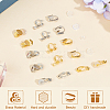 SOFPLATE 32Pcs 8 Style Brass Clip-on Earring Findings KK-SP0001-27-6