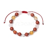 Gemstone Braided Bead Bracelets for Women Girl BJEW-JB11141-3