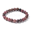 Natural Rhodonite Beads Stretch Bracelets X-BJEW-F380-01-B16-6